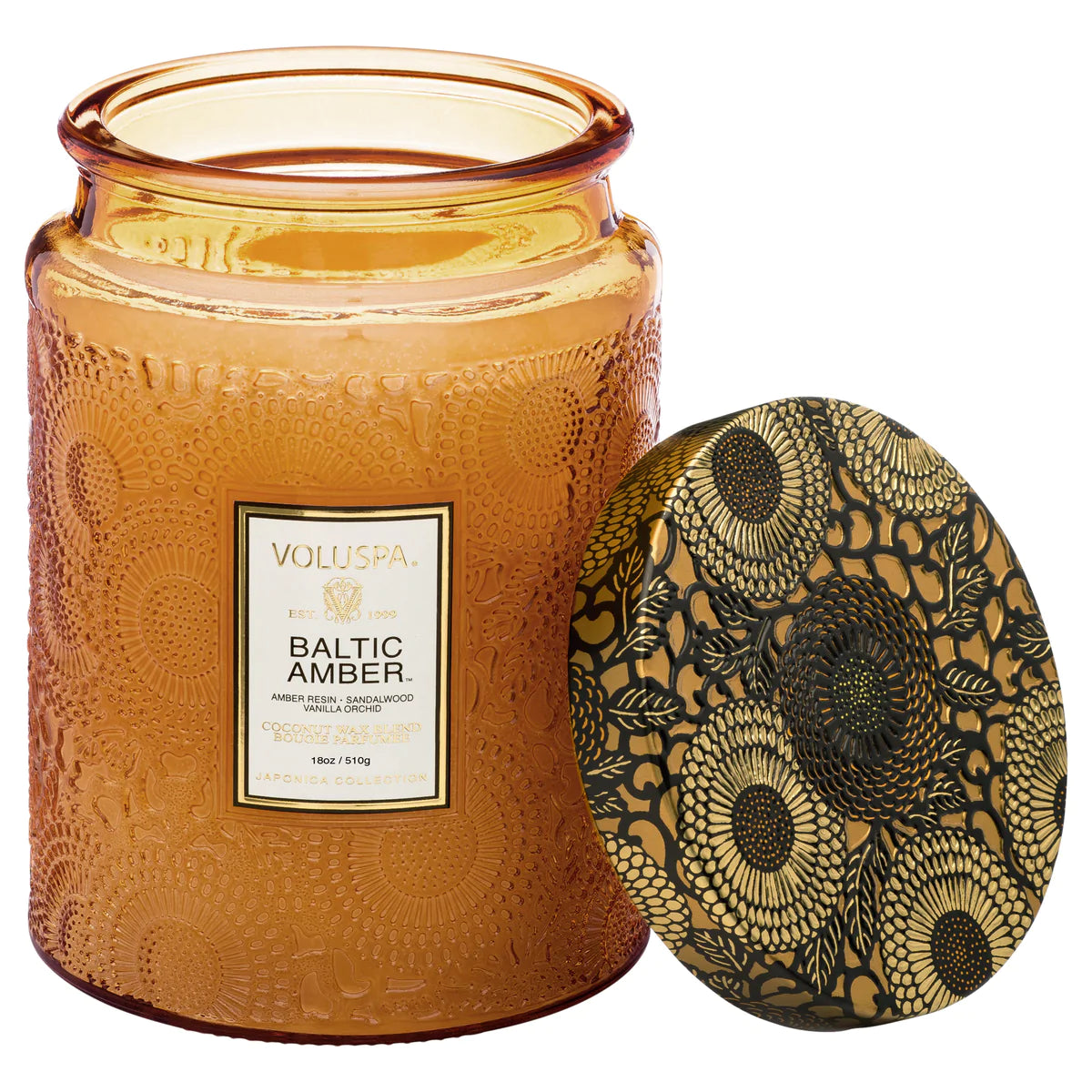 Natural Baltic Amber Scented Candle - 18oz Hand-Poured Soy Wax Candle for Relaxation, Aromatherapy & Home Decor | Perfect for Living Room, Bedroom & Spa