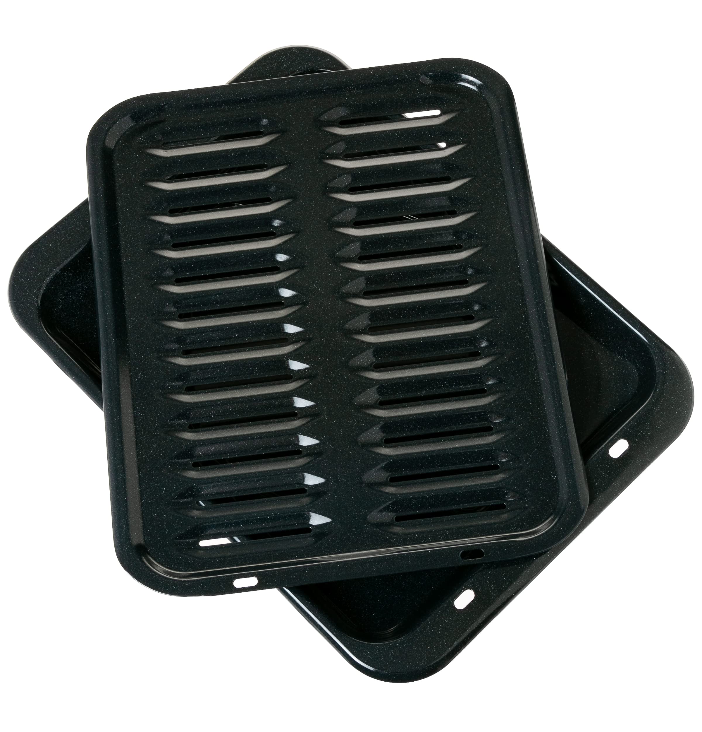 GE Appliances Broiler Pan with Rack for Oven - 2-Piece Non-Stick Black Porcelain Coated Carbon Steel Set & Air Fryer Basket - Gotham Steel Nonstick Copper Crisper Tray - Perfect for Baking, Roasting, and Air Frying Healthy Meals