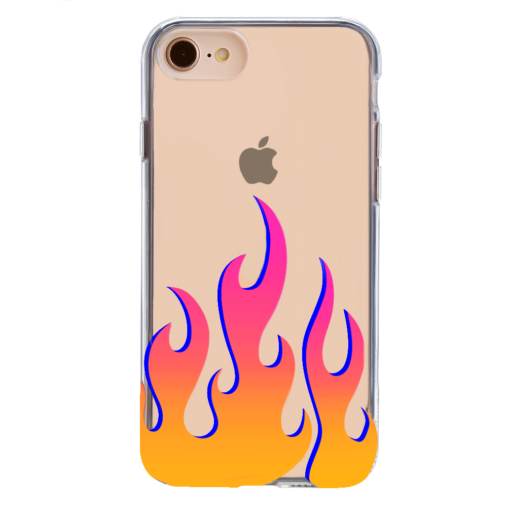 Flames Clear iPhone Case - Durable Protective Cover for iPhone 12/13/14/15 Pro Max - Slim Scratch-Resistant Shockproof Phone Case - Perfect for Daily Use, Travel & Outdoor Activities