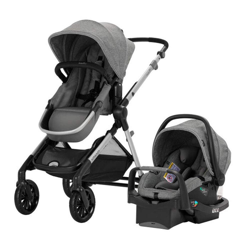 Evenflo Pivot Xpand Modular Travel System with SafeMax Infant Car Seat - Lightweight Stroller & Convertible Car Seat for Newborns to Toddlers - Perfect for Air Travel, Shopping & Daily Outings