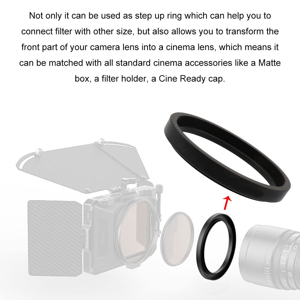 95mm Matte Box Adapter Ring - Step Up Lens Adapter for 95mm OD Matte Box | Compatible with DSLR, Mirrorless Cameras & Video Equipment | Perfect for Filmmaking, Photography & Studio Shoots