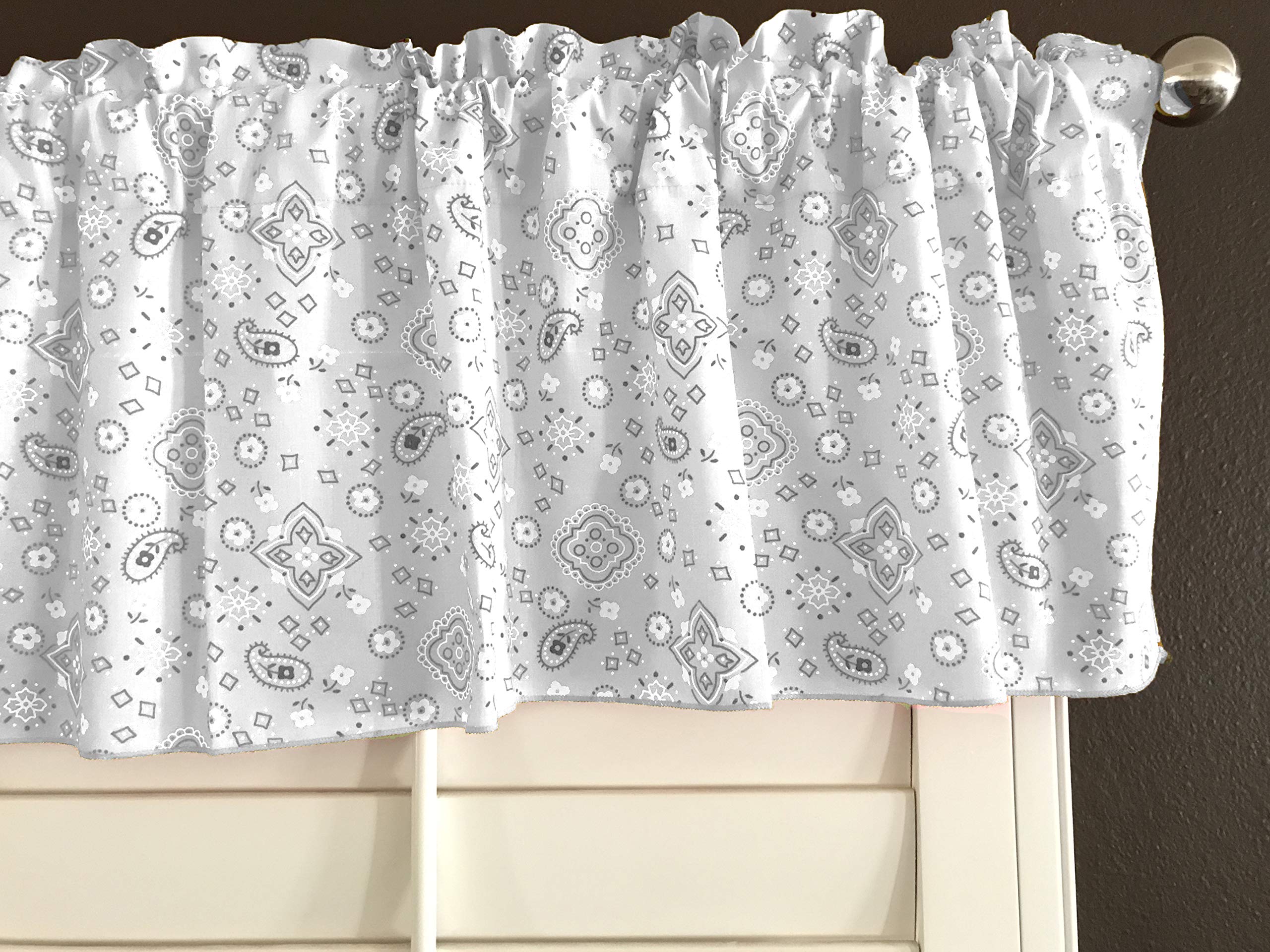 Paisley Floral Cotton Bandanna Print Window Valance - 58