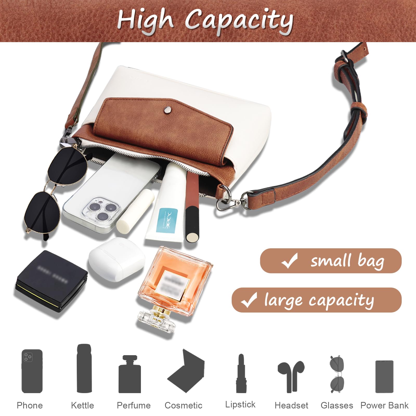 Women's Medium Crossbody Bag - Fashion Leather Purse for Daily & Travel Use