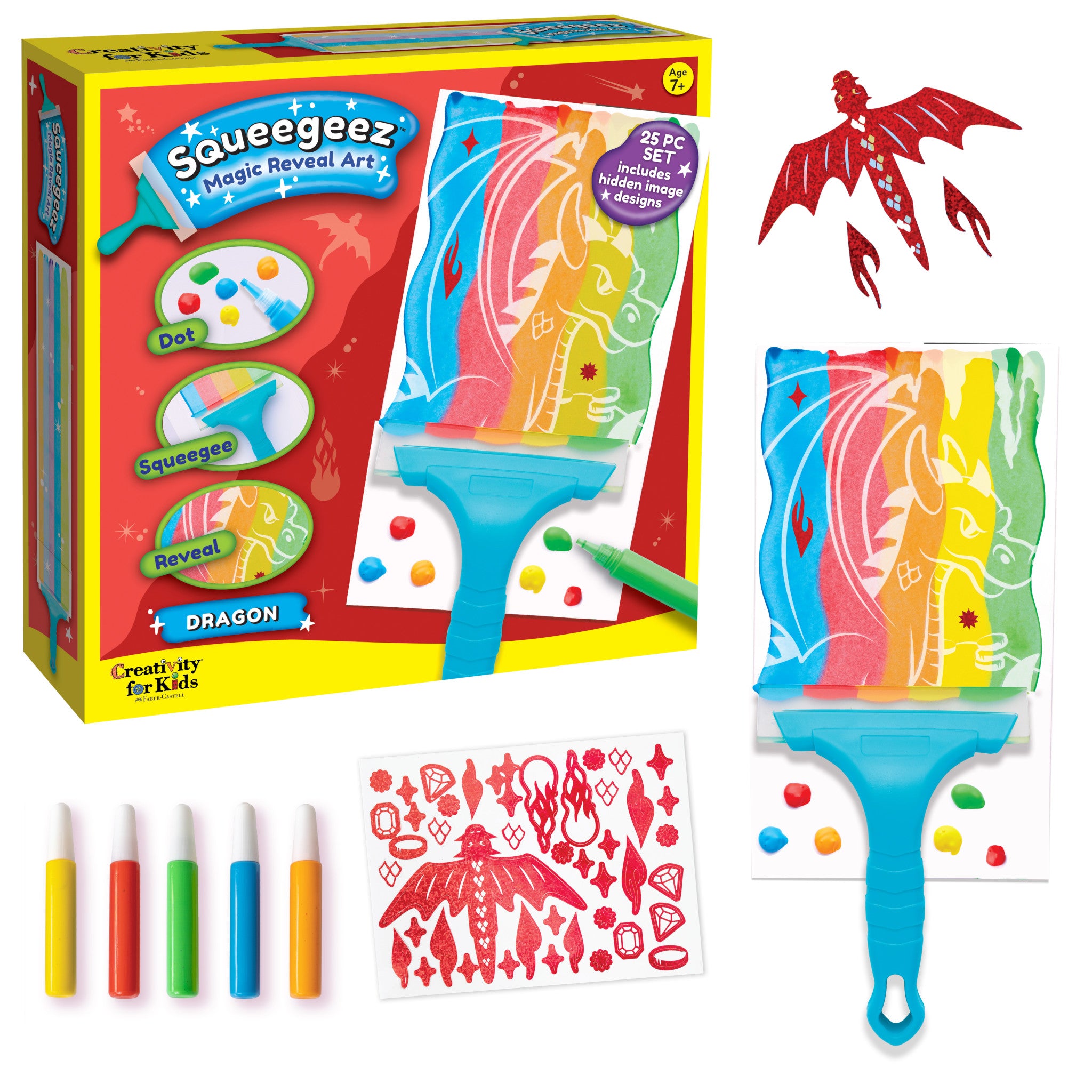 Magic Reveal Art Dragon Squeegeez - Creative Kids' Water Drawing Toy for Fun & Learning - Perfect for Home, Classroom & Travel Activities #6412000