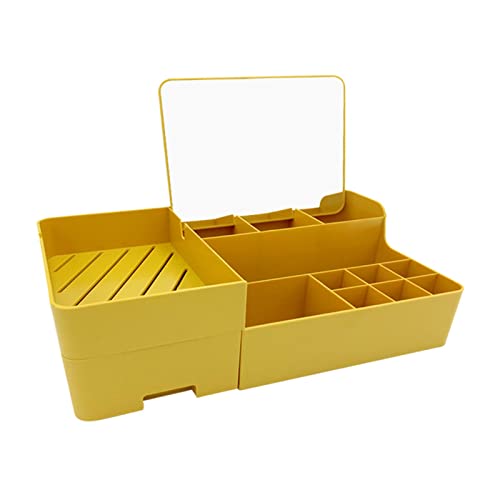 Professional Rolling Train Case Makeup Organizer with Mirror - Large Cosmetic Storage Box with Drawers & Dustproof Roof - Perfect for Travel, Salon, and Home Beauty Organization (Size B, One Size)