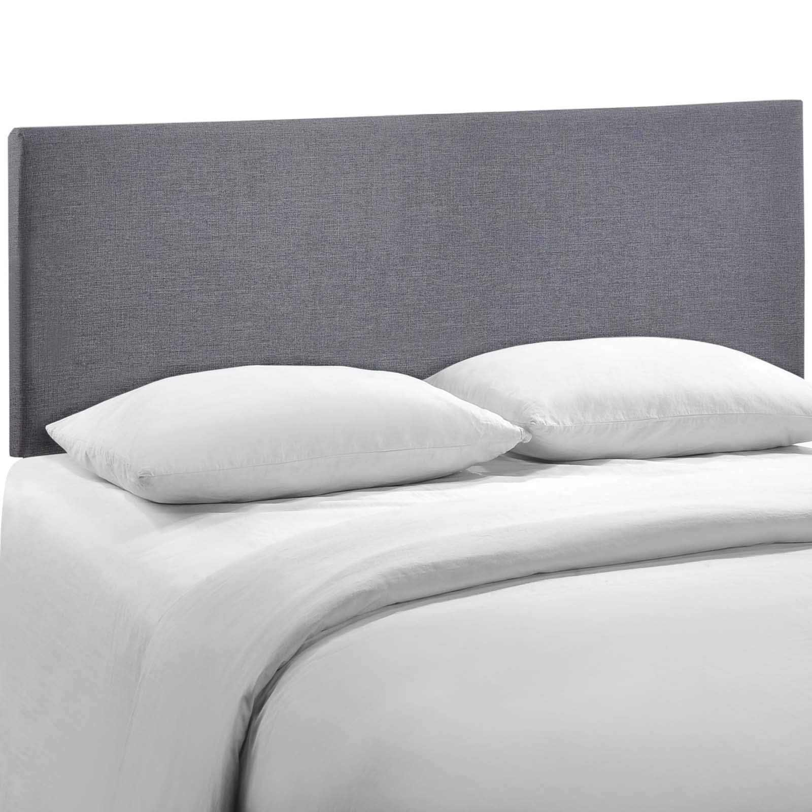 Modway Region Linen Fabric Upholstered Queen Size Headboard in Smoke Gray - Modern Bedroom Decor for Master & Guest Rooms