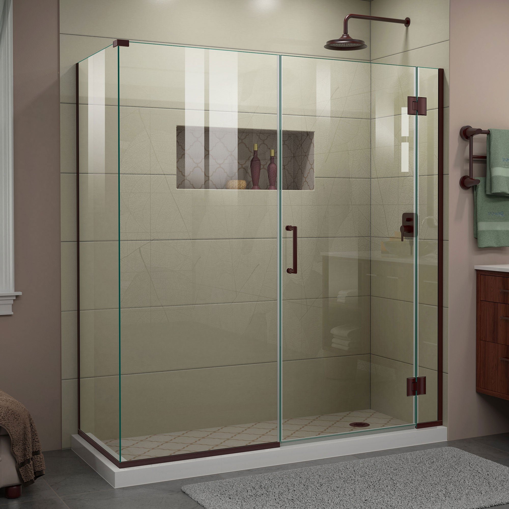 DreamLine Unidoor X Frameless Hinged Shower Enclosure - 64.5