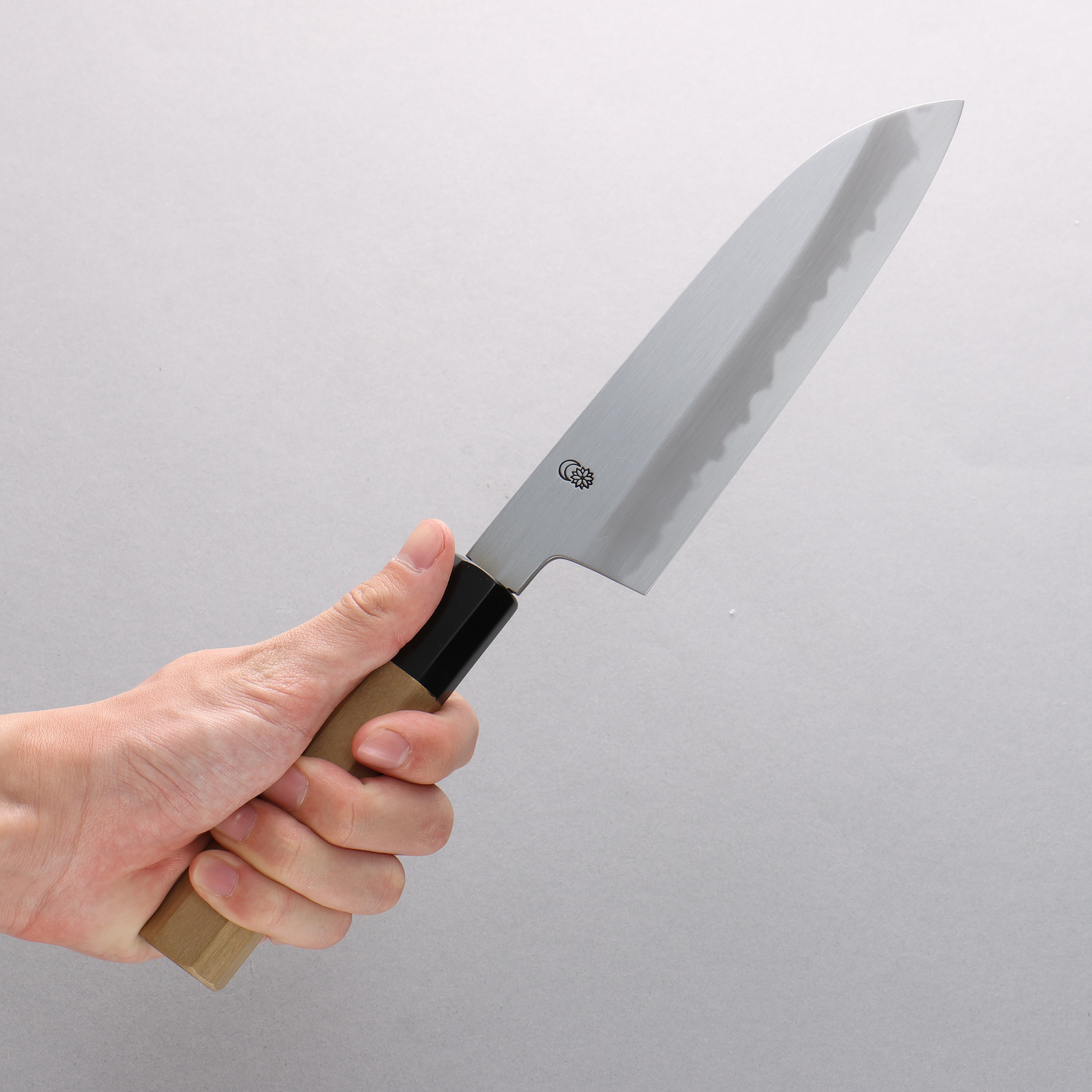 Premium Kikuzuki White Steel No.2 Kasumitogi Santoku Knife 180mm with Magnolia Wood Handle - Perfect for Slicing, Dicing & Chopping Vegetables, Meat & Fish in Professional & Home Kitchens