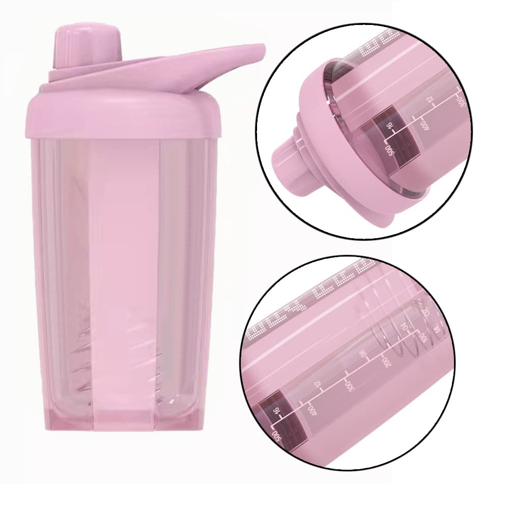 Premium Protein Shaker Bottle with Mixing Ball - 20oz Sports Water Bottle for Protein Powder, Enzyme Powder & Shakes - Ideal for Gym, Workouts & Post-Exercise Recovery