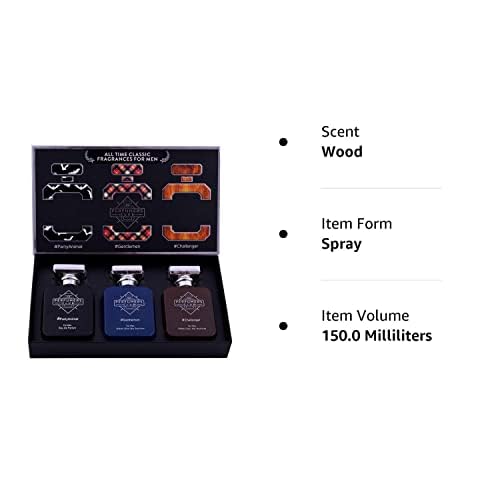 Premium Craft All Time Classic Men's Fragrance Gift Set - 3 Eau De Parfum (Party Animal, Gentleman, Challenger) | 24-Hour Long Lasting | Valentine's Day Gift for Him | Perfect for Date Nights, Office & Special Occasions