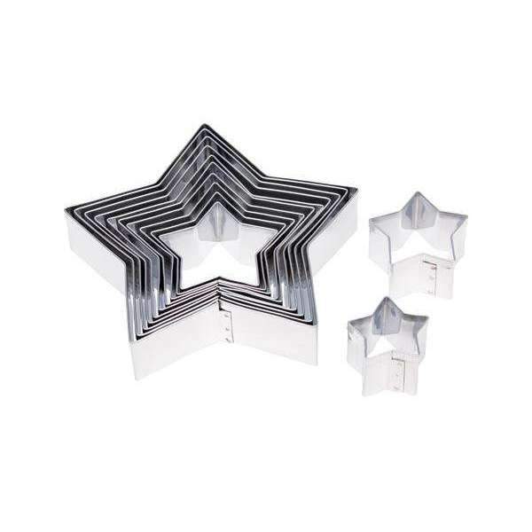 5-Piece Plain Tip Star Cutters Set for Baking, Cake Decorating, and DIY Crafts – Perfect for Cookies, Fondant, and Clay Art