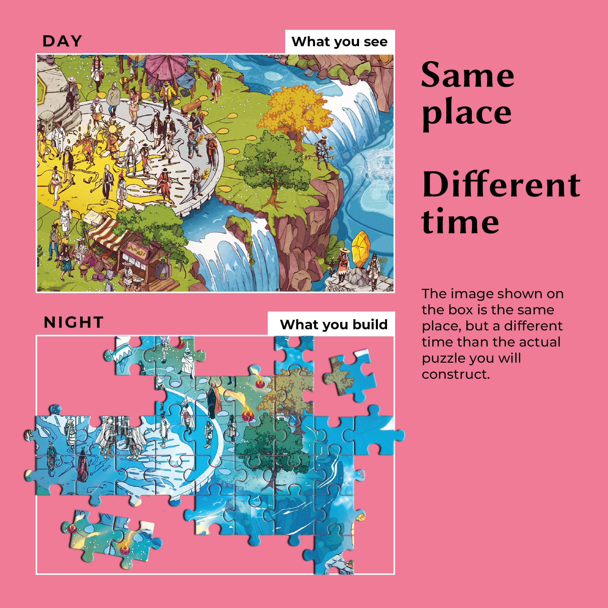 1000-Piece Time Warp Puzzle - Challenging Day & Night Changing Jigsaw for Adults (26.625x19.25in) - Perfect for Family Game Nights, Brain Training & Home Decor | Starwatchers Collection
