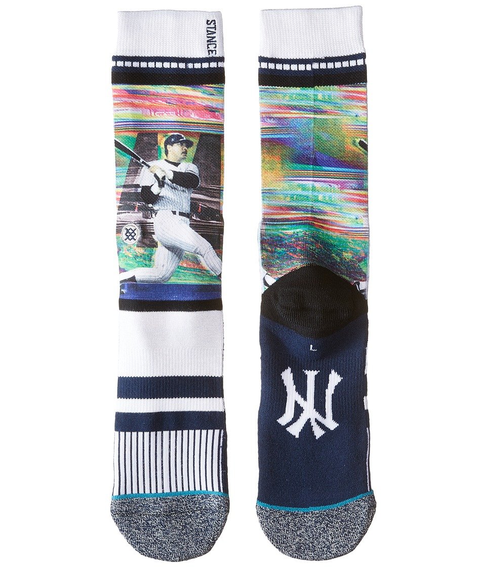 Stance Men's Reggie Jackson White Athletic Socks - Large Size - Breathable & Cushioned for Running, Basketball & Everyday Wear