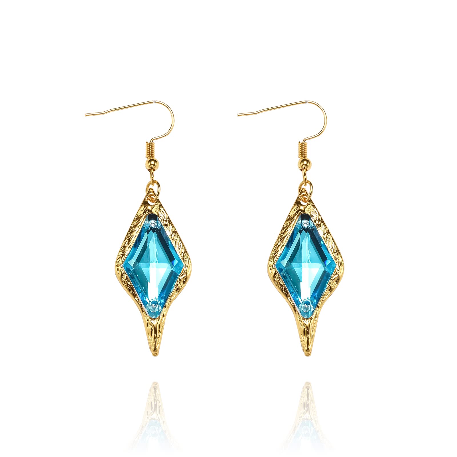 Genshin Impact Tartaglia Cosplay Earrings for Women - Anime Game Jewelry Gift Set, Elegant Ear Clips Inspired by Kaeya Alberich - Perfect for Cosplay, Conventions, and Daily Wear