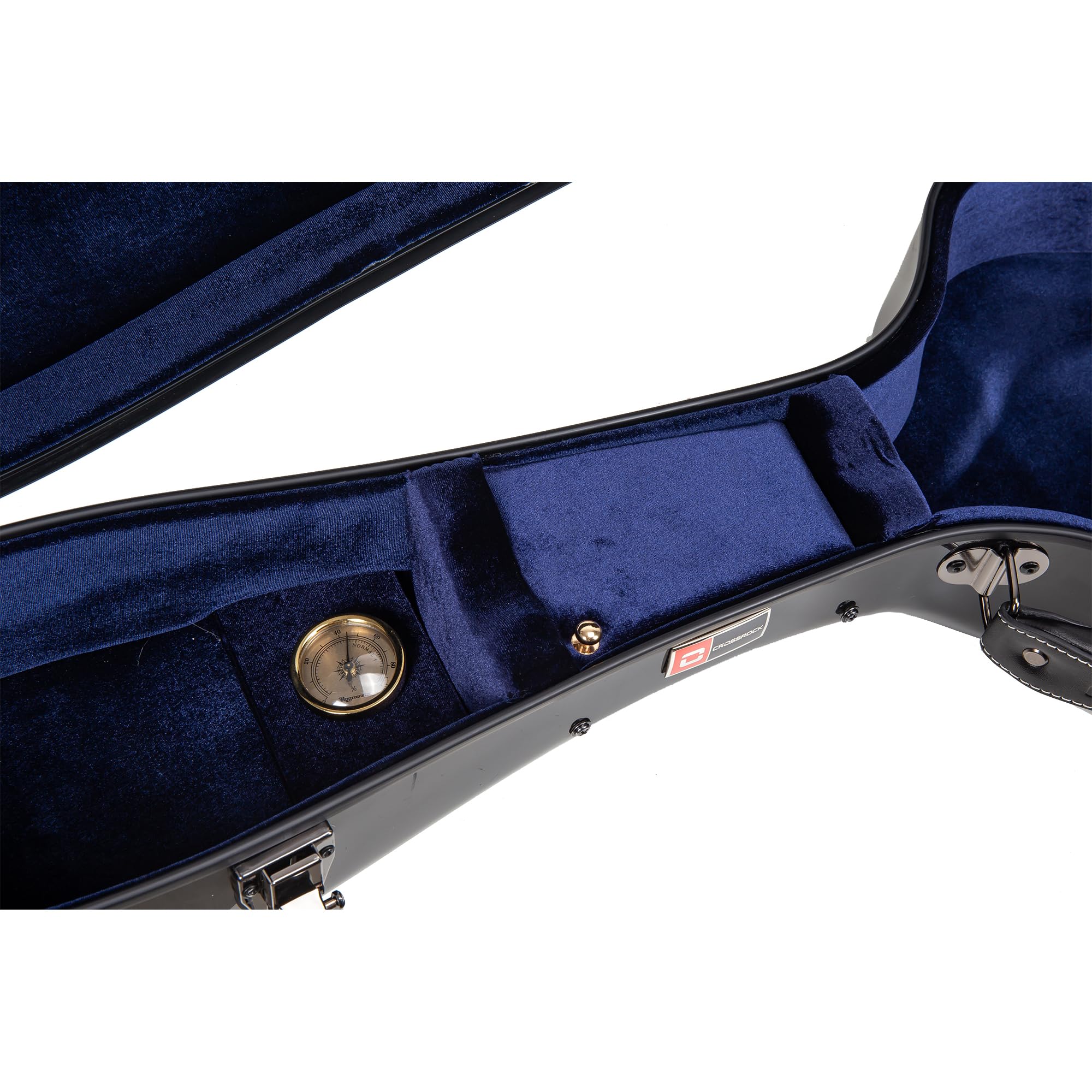 Crossrock Fiberglass Hardshell Black 3/4 Classical Guitar Case - Durable Backpack Style for Travel & Performance Protection