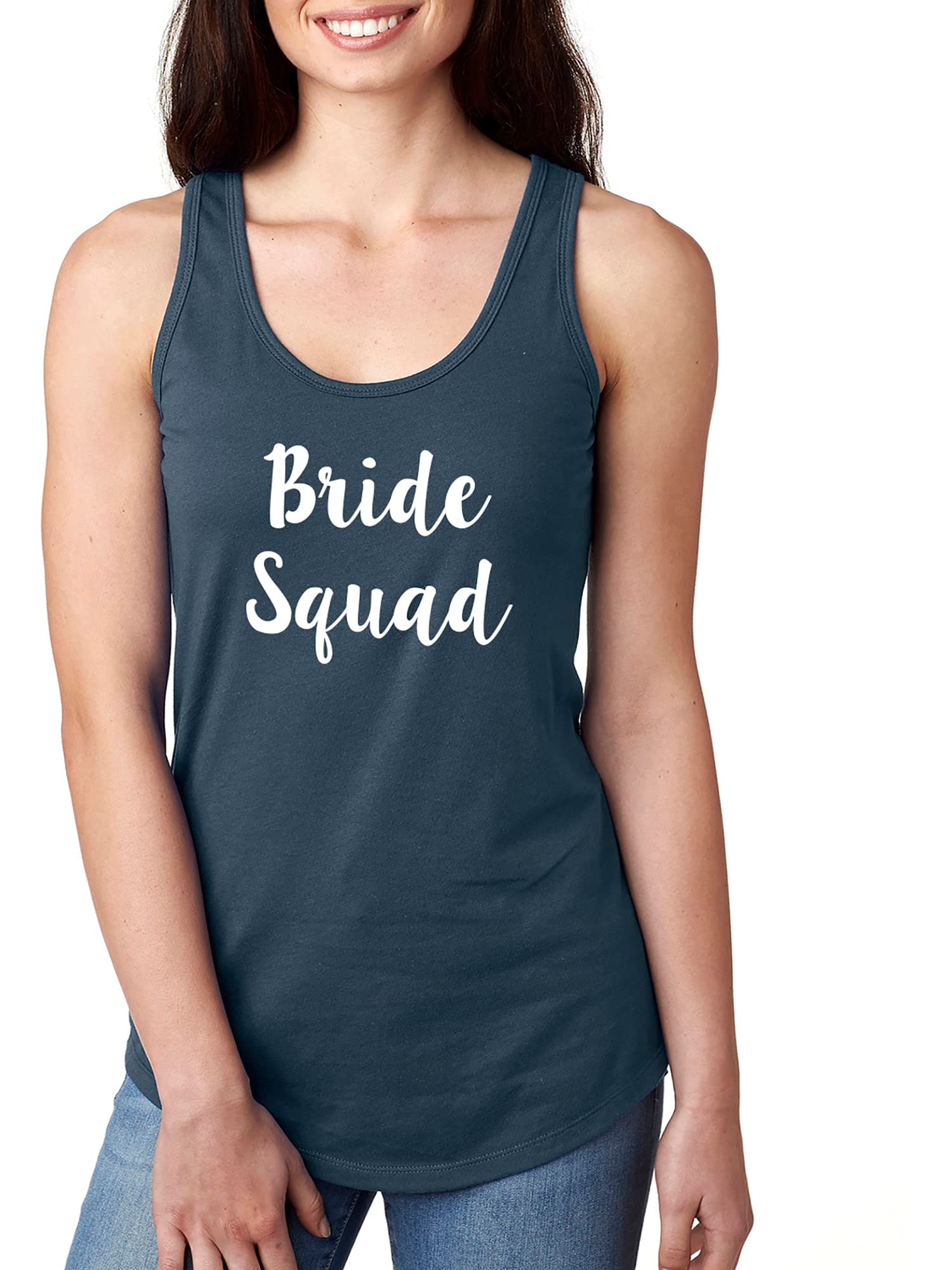 Zerogravitee Bride Squad Racerback Tank - Comfortable Women's Workout Top for Bachelorette Parties & Fitness - Perfect for Yoga, Gym, and Girls' Night Out
