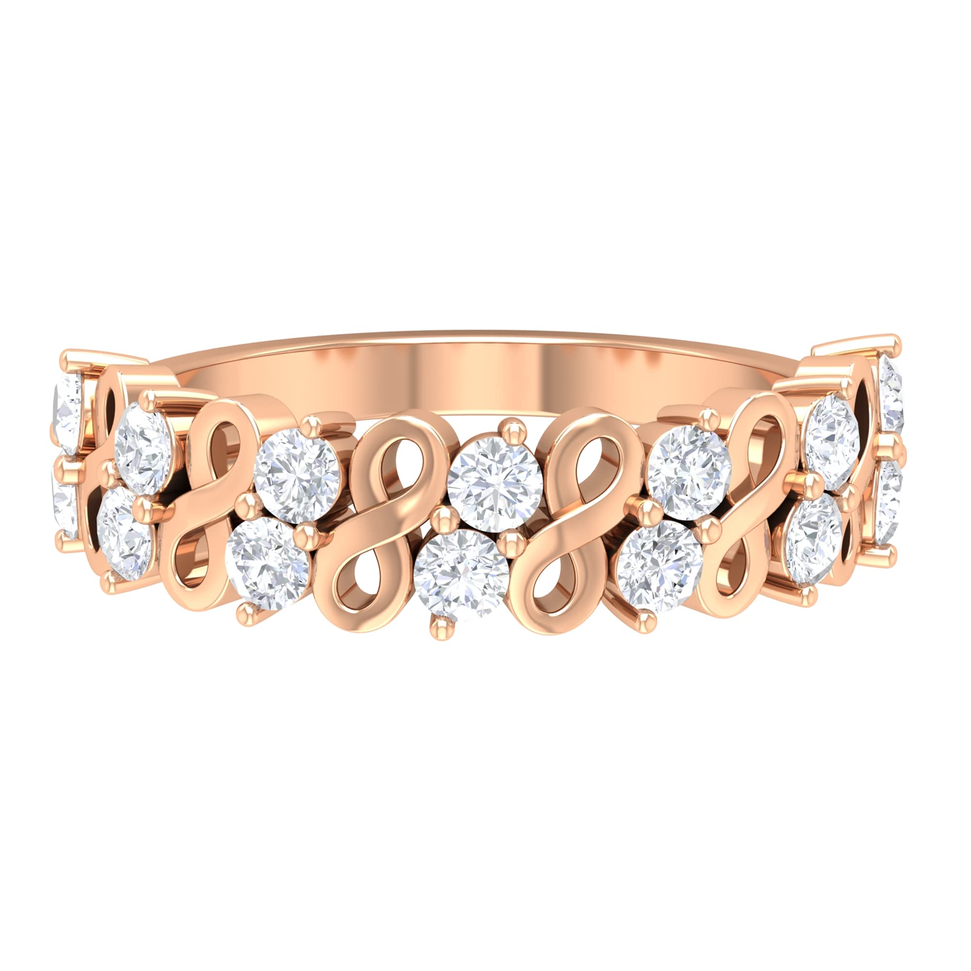1 CT Moissanite Half Eternity Ring for Women - 14K Solid Gold Wedding Band, Anniversary Gift, Promise Ring - Perfect for Bridal Jewelry, Engagement & Special Occasions