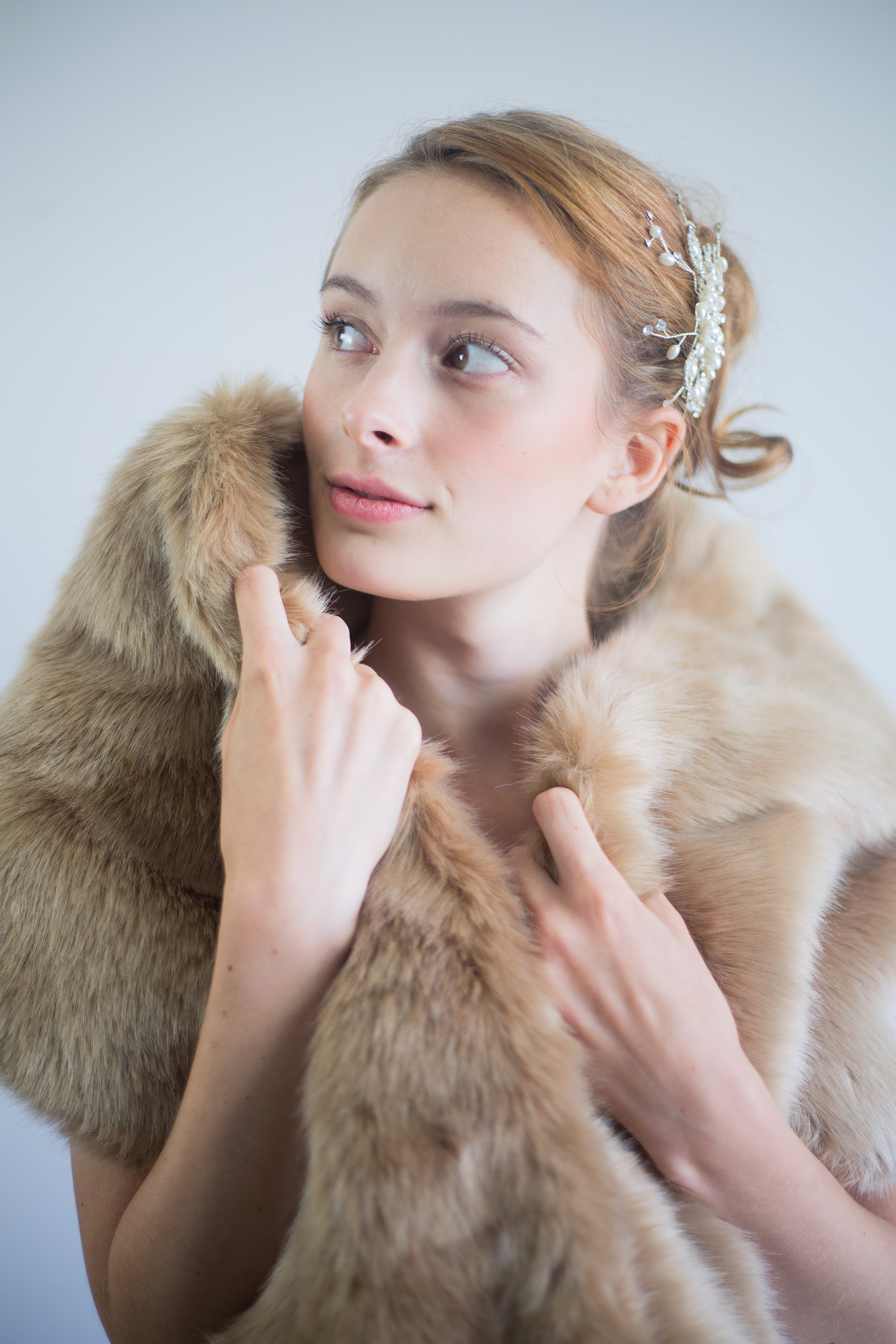 Luxury Honey Brown Fur Shawl Wrap - Soft & Warm Winter Fashion Accessory for Women | Perfect for Parties, Weddings & Evening Events