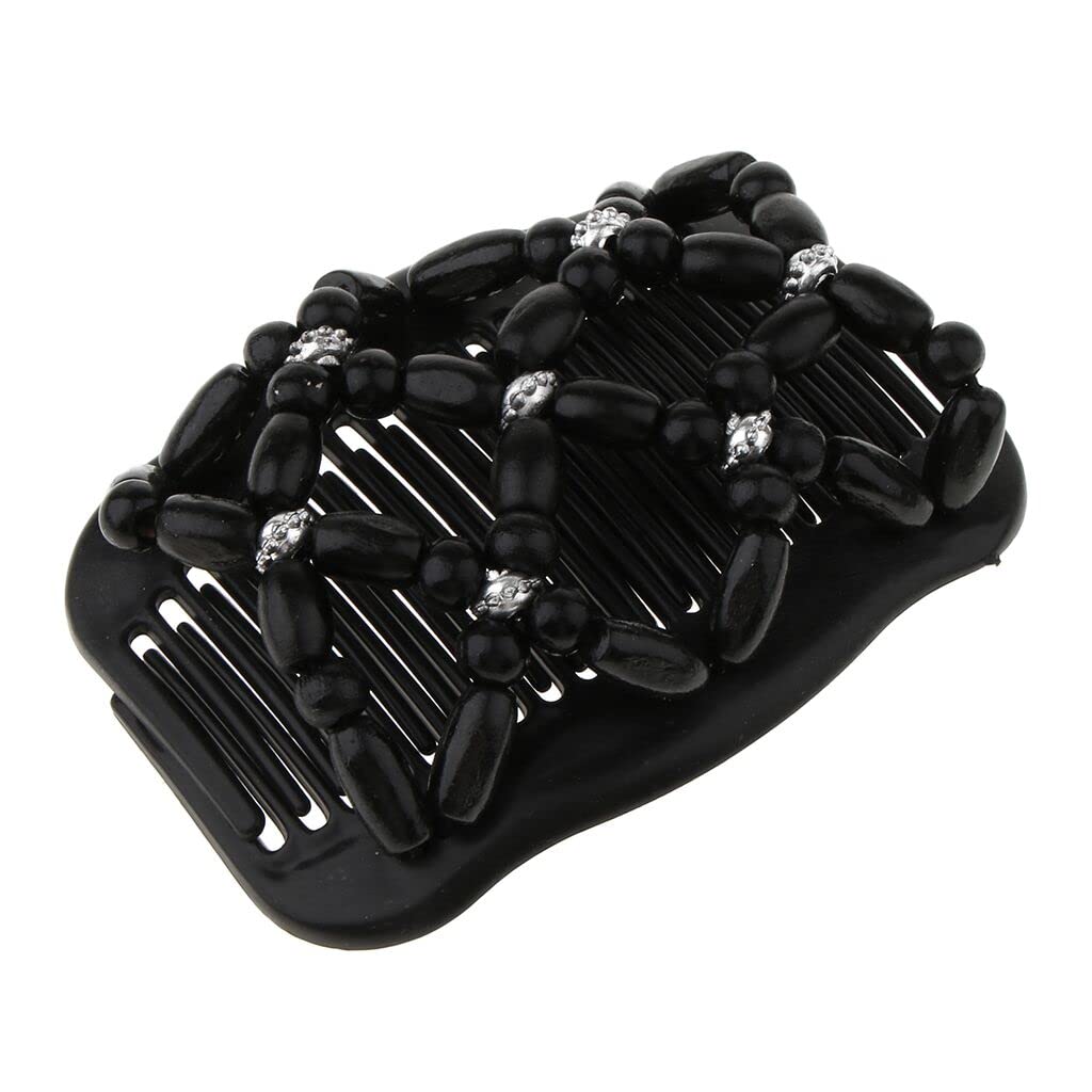 4-Piece Stretch Double Hair Comb Set - Retro Magic Hair Clips & Combs for Women & Girls - Stretchy Hair Accessories for Ponytails, Braids & Updos - Perfect for Daily Styling & Special Occasions