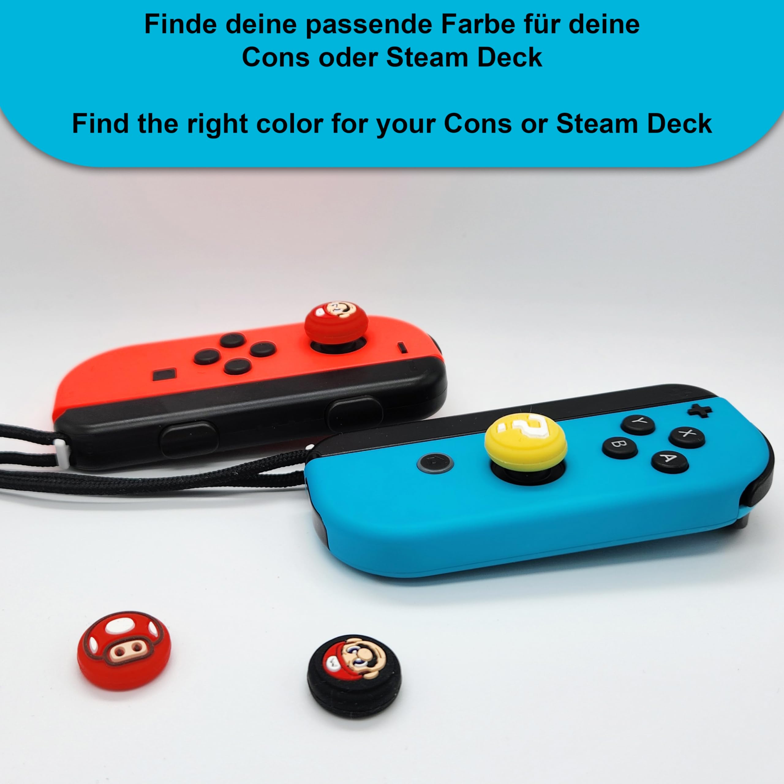 MatoSan 8X Joystick Thumb Grips Caps for Nintendo Switch Joy-Con & Lite & OLED - Protective Silicone Thumbstick Covers for Better Grip & Comfort | Gaming Accessories for Enhanced Control & Durability