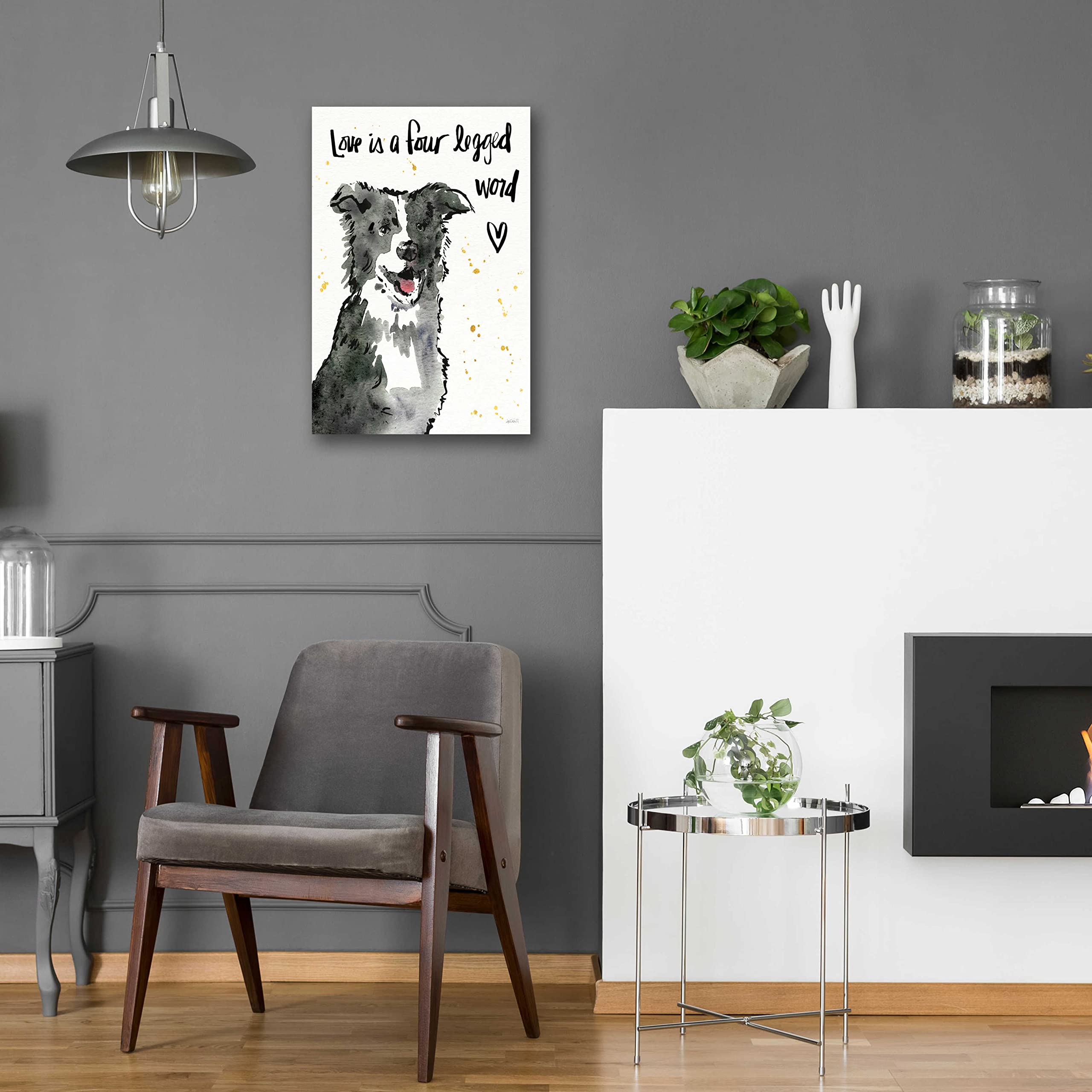Strike a Paws XI by Ann Tavoletti - 16x24 Inch Acrylic Glass Wall Art Painting, Modern Dog Portrait Home Decor for Living Room, Bedroom or Office