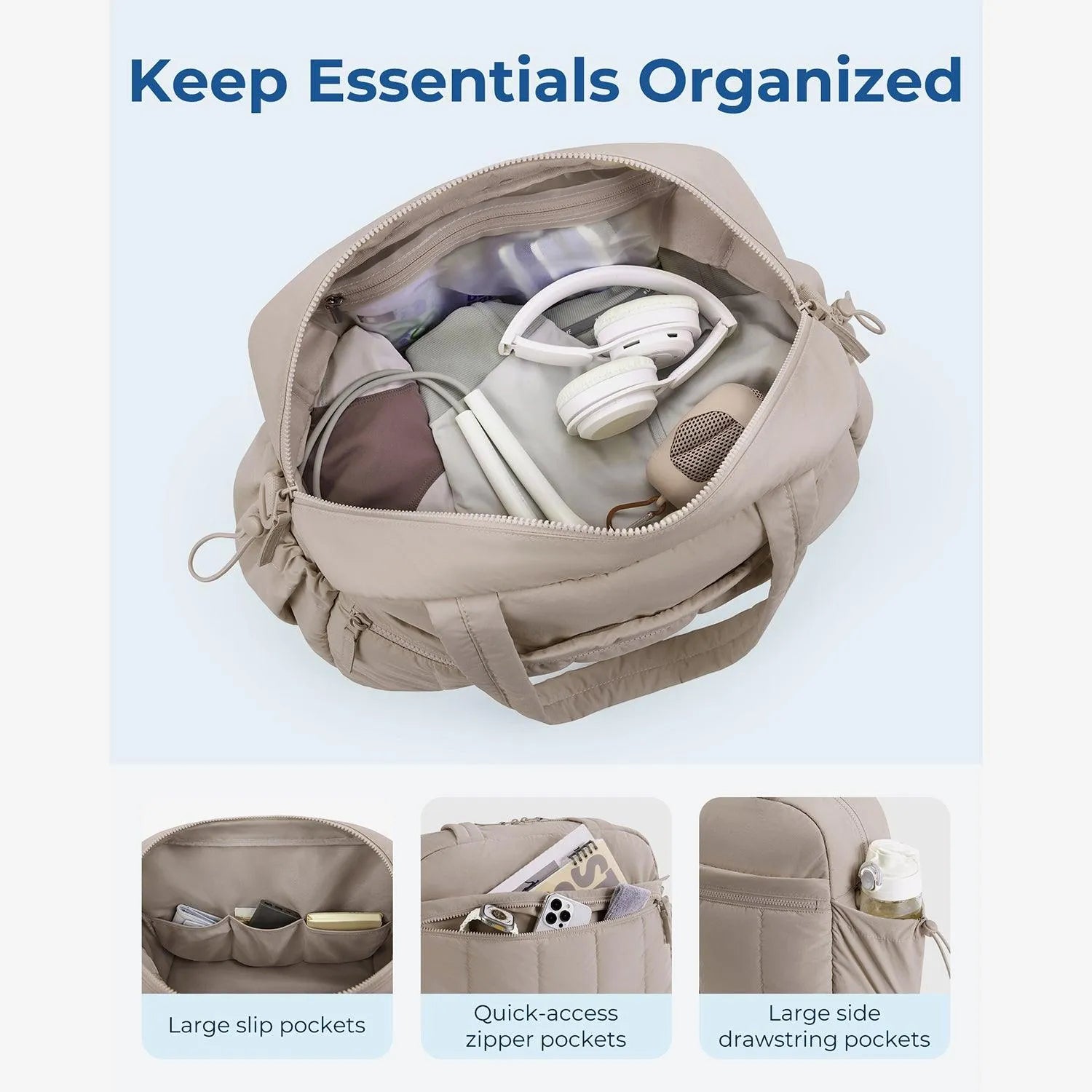 Waterproof Gym Duffle Bag for Men & Women - Large Sports Travel Duffel with Shoe Compartment - Perfect for Workout, Gym, Travel & Weekend Getaways