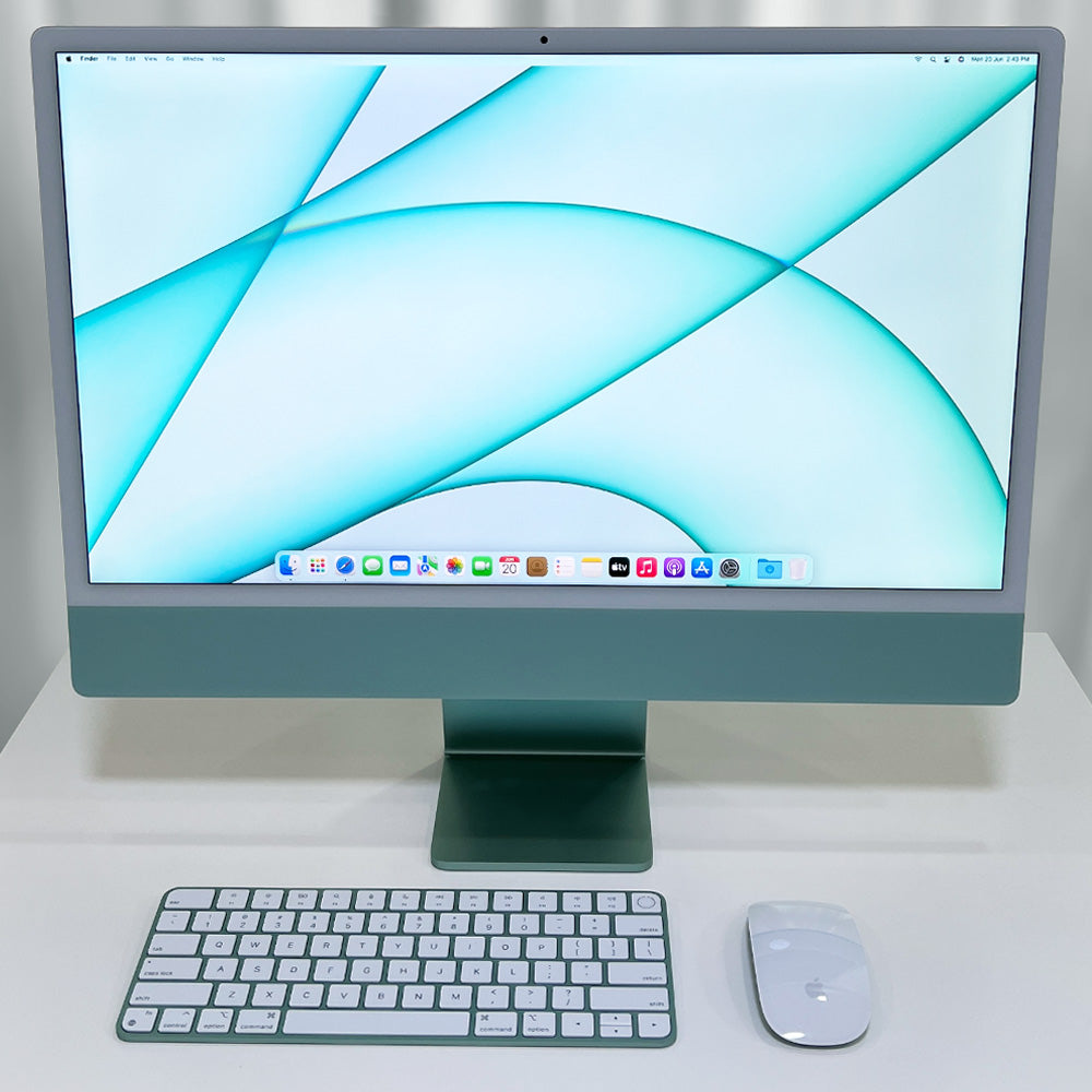Apple iMac 24-inch All-in-One Desktop Computer with M1 Chip, 8GB RAM, 256GB SSD in Green - Perfect for Home Office, Graphic Design & Creative Work