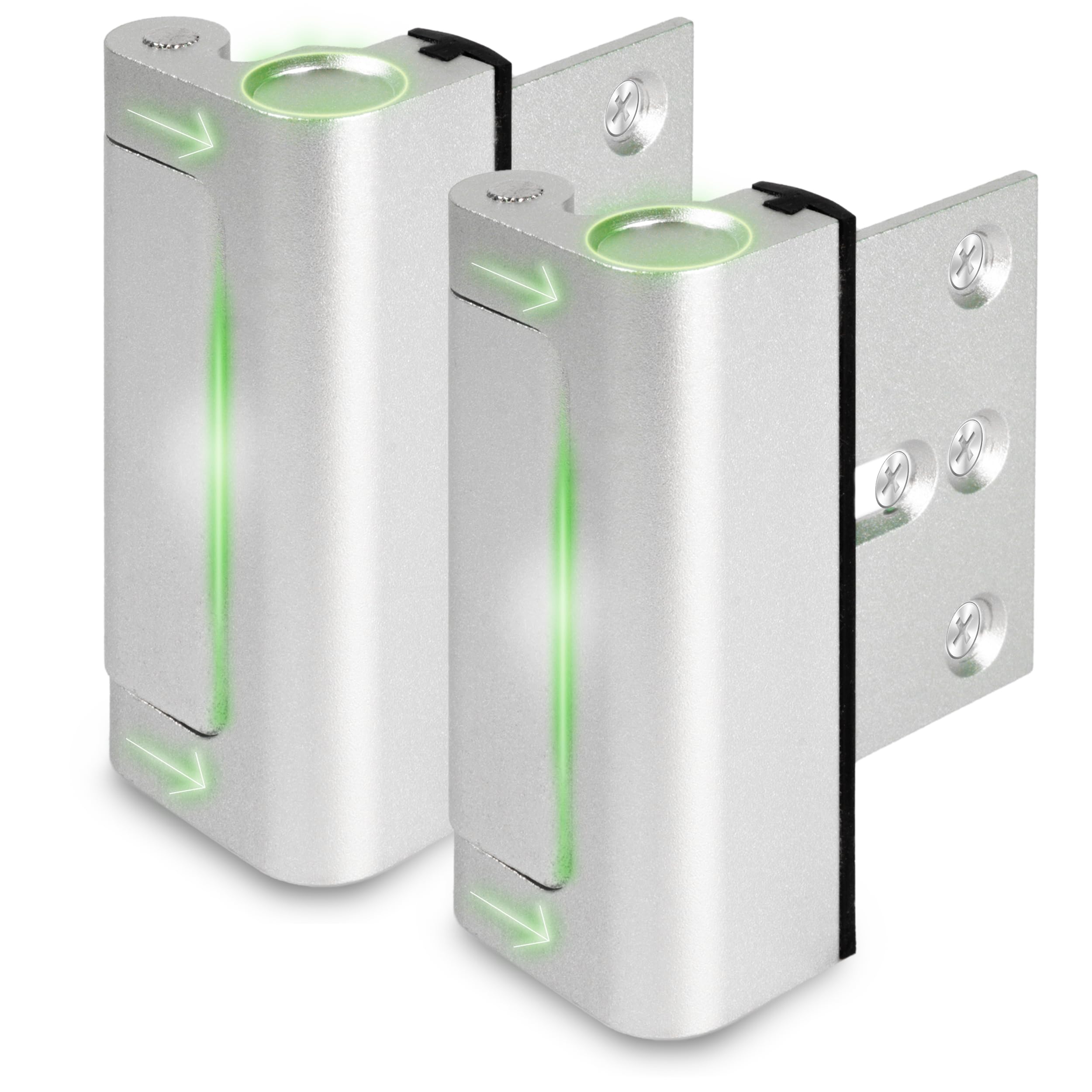 High Security Door Reinforcement Lock - Heavy-Duty Universal Childproof Latch for Home Safety (2 Pack Silver) | Ideal for Front Doors, Apartment Security & Childproofing