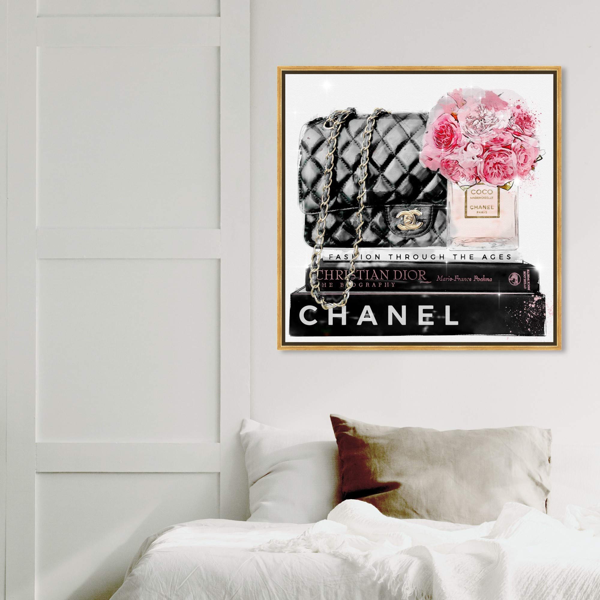 Oliver Gal Artist Co. Elegant Essentials Paris Framed Wall Art Canvas Print - Fashion & Glam Home Decor, 30x30 Inches Gold Floater Frame - Perfect for Living Room, Bedroom & Office Décor
