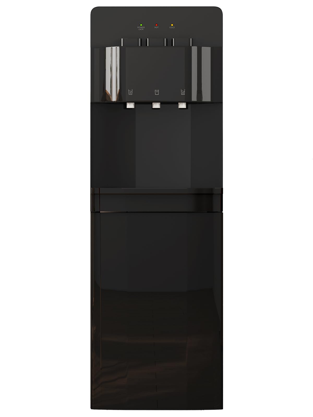 TABU Bottom Loading Water Cooler Dispenser - 3 Temperature Settings (Hot, Cold, Room) for 3/5 Gallon Bottles, Anti-Scalding Design & Child Safety Lock, Black - Perfect for Office, Home, Gym, and Dorm Use