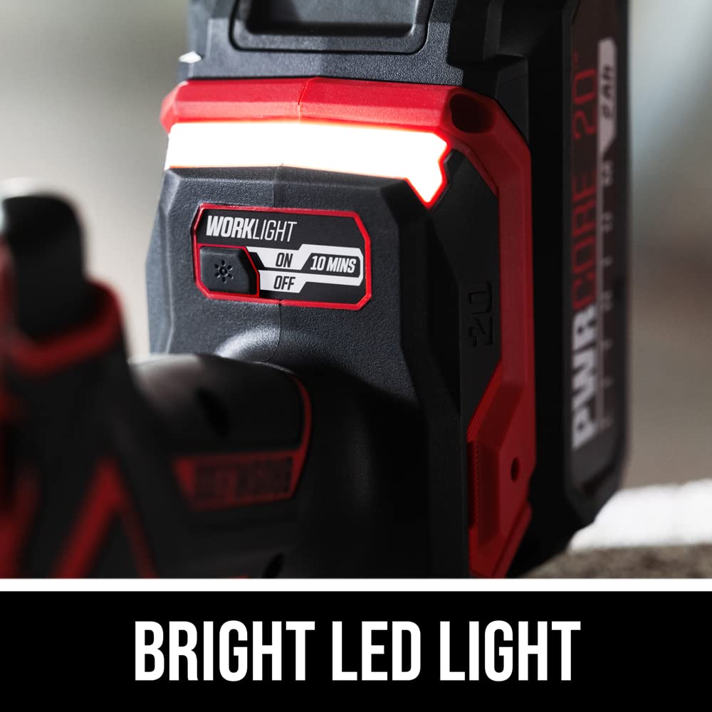 Skil PWR CORE 20 Brushless 20V 1/2 in. Cordless Hammer Drill Kit with 3-in-1 Function, 2.0Ah Battery & Fast Charger - Perfect for DIY Projects, Home Repairs and Construction Work