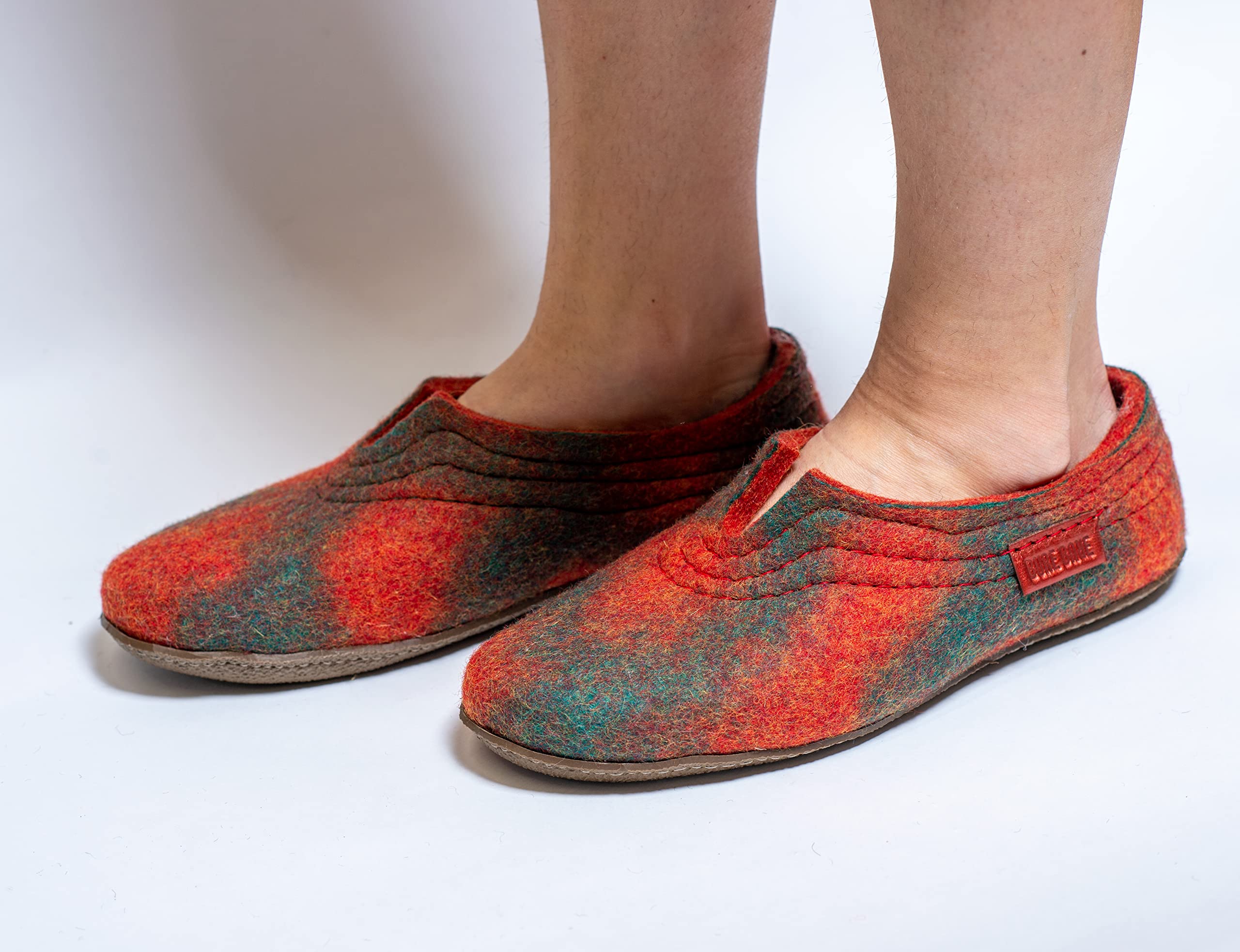 Women's Boiled Wool Slippers for High Instep - Cozy Indoor House Shoes for Winter Comfort & Relaxation at Home