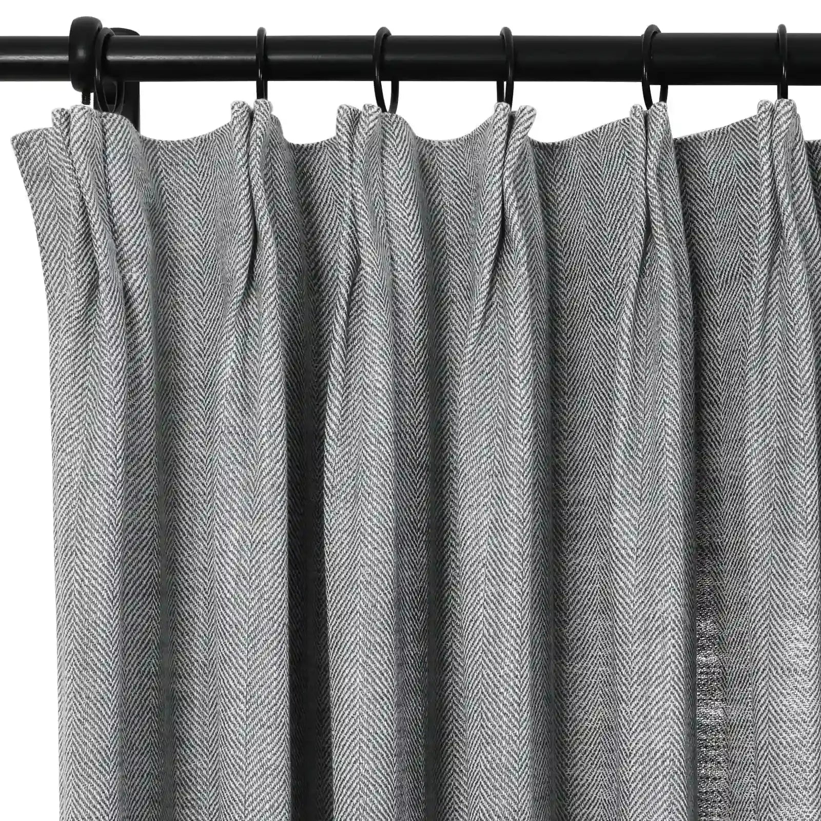 Reid Herringbone Curated Pleated Window Drapes - Elegant Blackout Curtains for Living Room & Bedroom