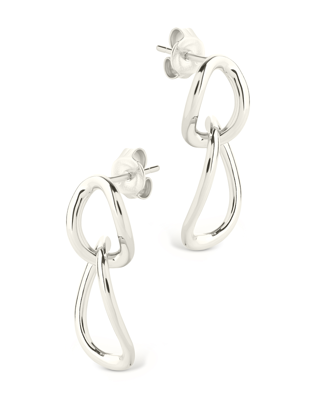 Cruz Double Link Drop Stud Earrings for Women - Trendy Gold & Silver Dangle Earrings for Party, Wedding & Everyday Wear