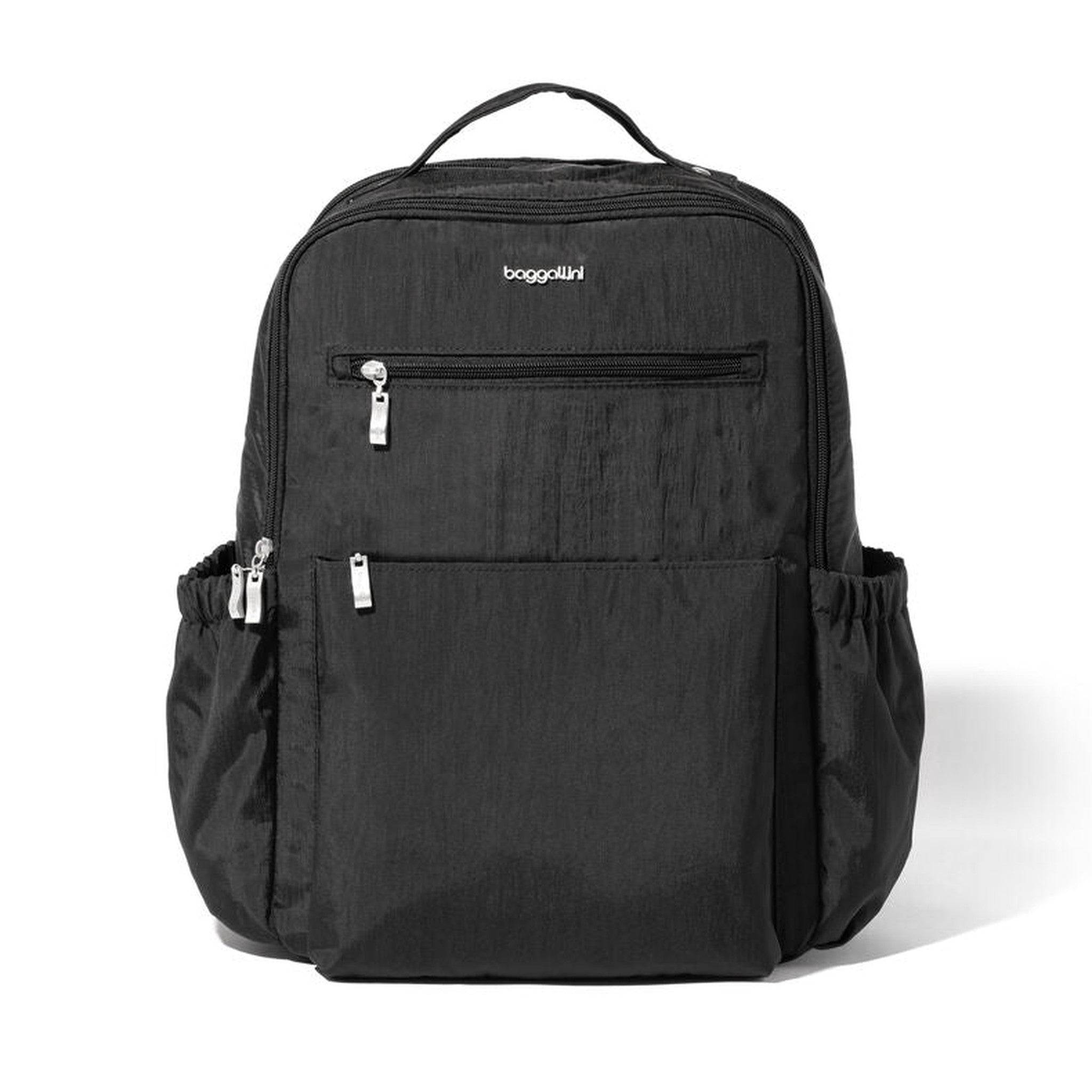 Baggallini Tribeca Expandable Laptop Backpack for Women & Men - 15.6 Inch Laptop Compartment - Water Resistant Travel & Work Backpack - Perfect for Commuting, Business Trips & College Students