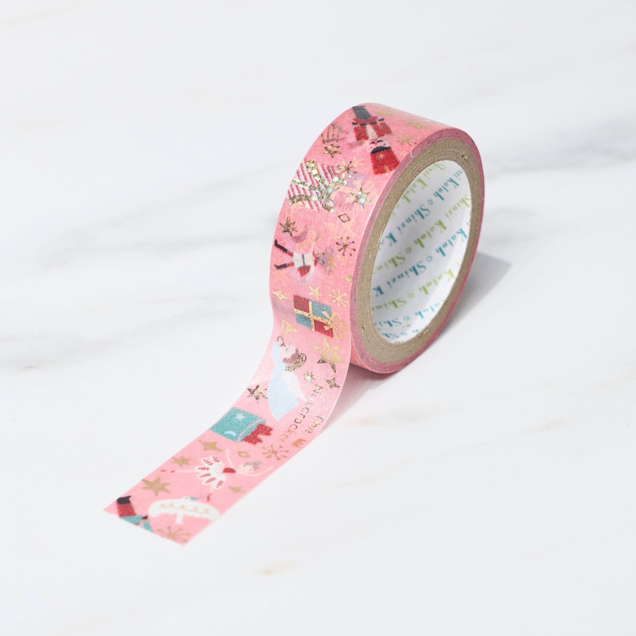 Shinzi Katoh Kikirapika Cute Cat Ballet Masking Tape - Decorative Washi Tape for Scrapbooking, Journaling, DIY Crafts & Gift Wrapping