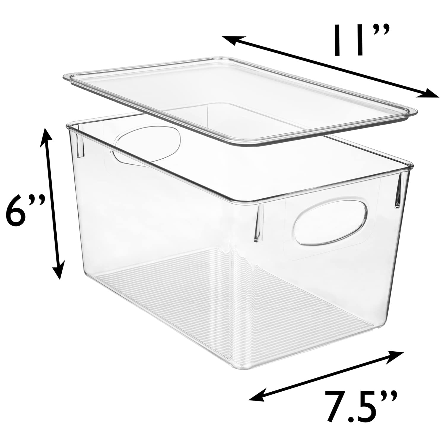 ClearSpace Plastic Storage Bins with Lids - 4 Pack Pantry & Fridge Organizers, Kitchen Cabinet Storage Containers for Food, Snacks, Spices | Space-Saving Home Organization Solution for Clutter-Free Kitchen & Pantry