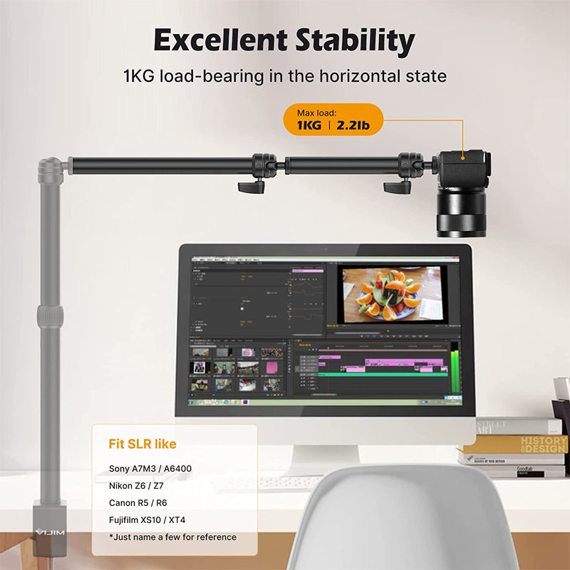 Ulanzi VIJIM LS06 Professional 13.7-inch Live Streaming Arm Stand for Camera & Smartphone - Perfect for YouTube, TikTok & Twitch Streaming, Vlogging & Video Conferencing