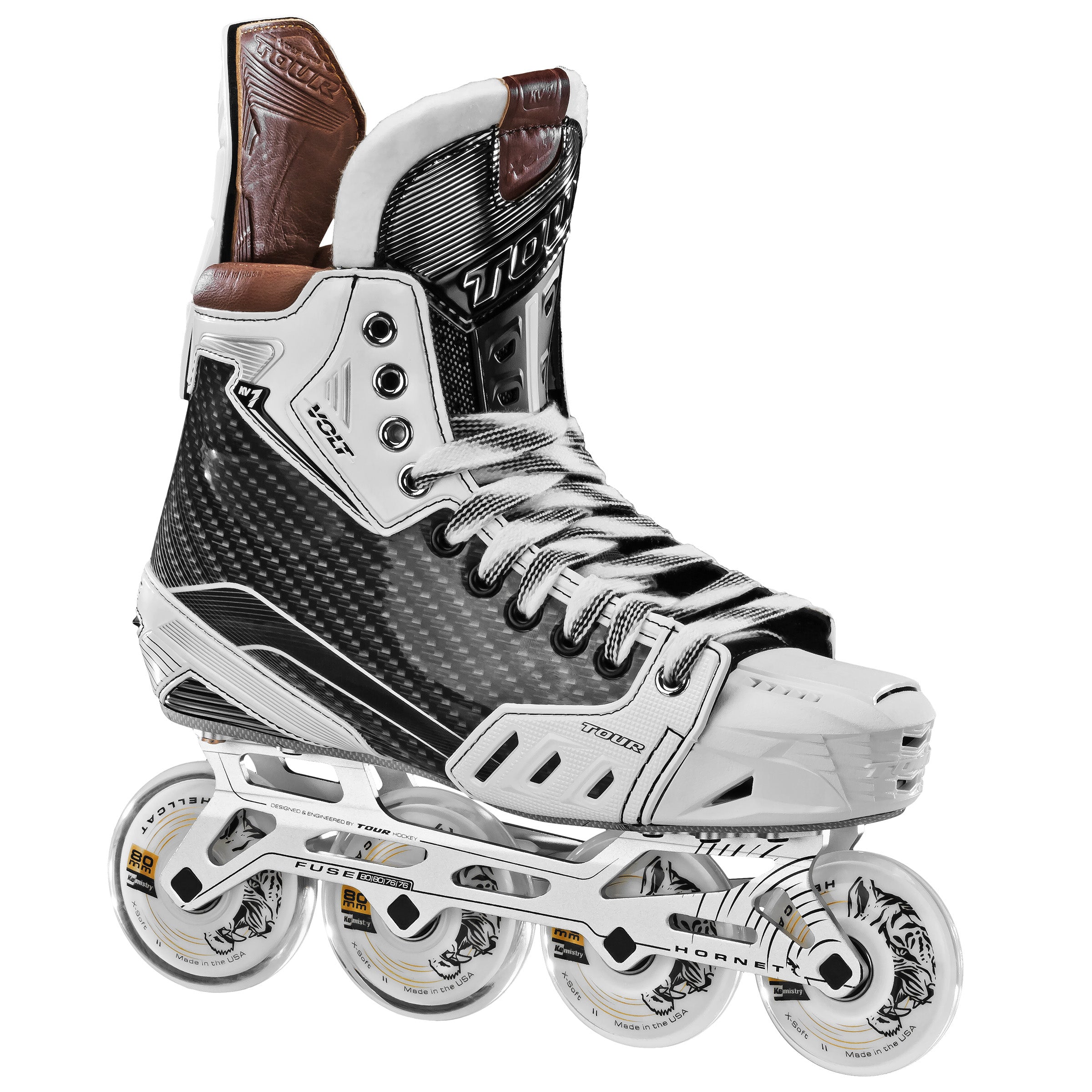 Volt KV1 White Roller Hockey Skates - High Performance Inline Skates for Men & Women - Perfect for Rink Hockey, Street Skating & Fitness Training