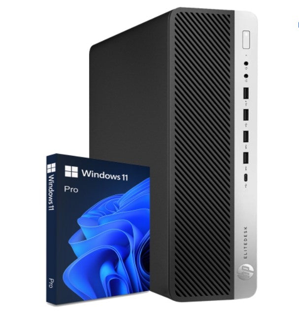 HP EliteDesk 800 G4 SFF Business Desktop - Intel Core i7-8700 6-Core (8th Gen, up to 4.6GHz), 32GB DDR4 RAM, 1TB SSD, Windows 11 Pro - Dual DisplayPort, USB-C, WiFi, Wireless Keyboard & Mouse - 1 Year Warranty - Perfect for Office Work, Home Business & Professional Computing
