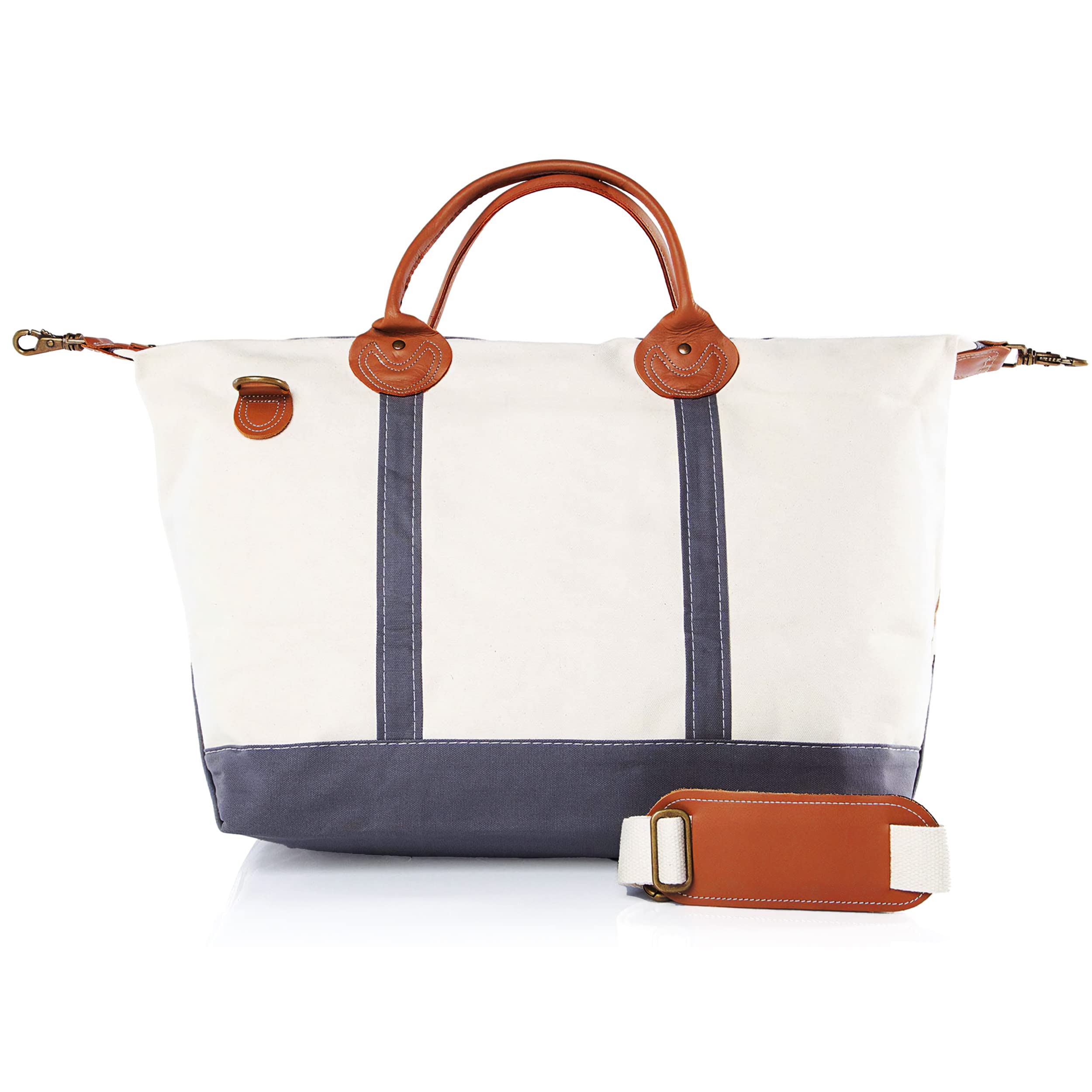 18 oz Canvas Weekender Bag for Women - Stylish Duffle Carry On Bag for Travel, Gym & Overnight Trips - Perfect as a Travel Duffel Bag or Gym Bag for Women - Great for Weekend Getaways, Business Trips & Sports Activities