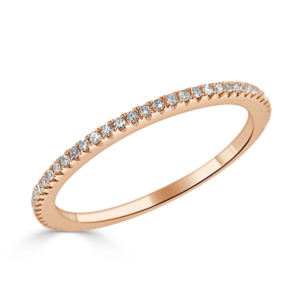 14K Gold Stackable Diamond Eternity Ring for Women - Dainty Wedding Band, Anniversary Gift, Everyday Luxury Jewelry - Perfect for Layering, Special Occasions & Daily Wear