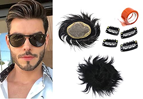 Majik Monofilament Base Natural Hairline Human Hair Wig for Men & Boys - 10x7 Lace Front Wig, Dark Brown - Perfect for Daily Wear, Cosplay & Hair Loss Solutions