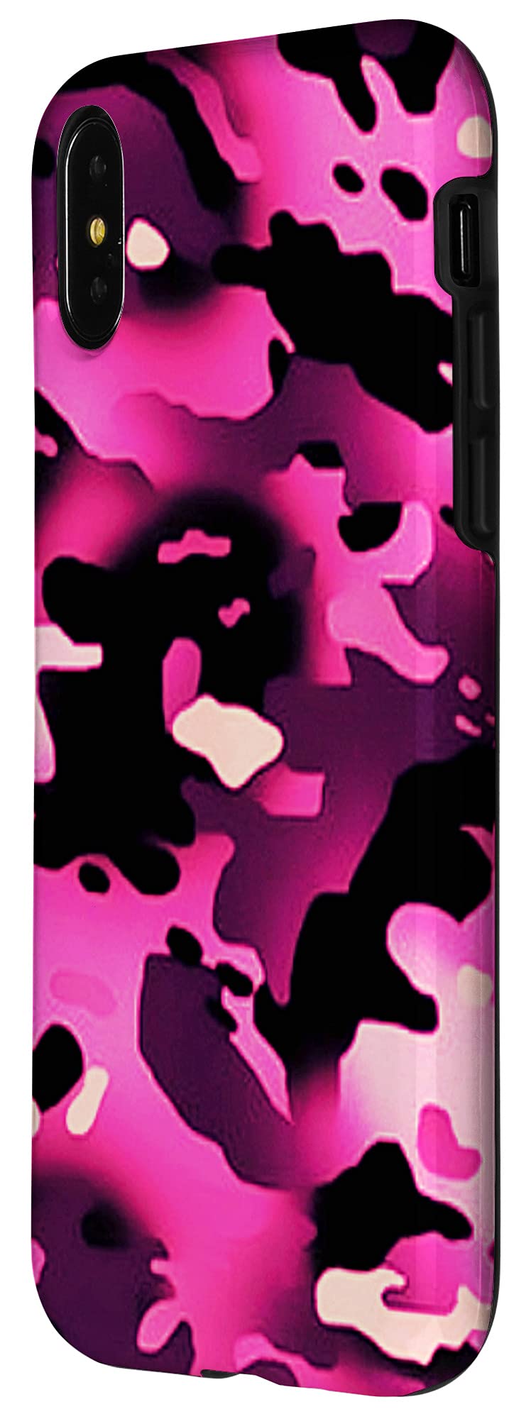 iPhone X/XS 热粉色迷彩保护壳 | 时尚潮流设计 | 防摔耐磨 | 适用于日常使用、户外活动和个性化展示