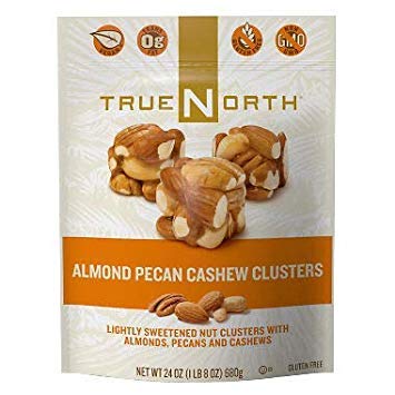 True North 100% Natural Mixed Nuts Clusters - Almonds, Pecans & Cashews (24oz Each, Family Value 6-Pack) | Healthy Snacks for Office, Travel & Family Gatherings