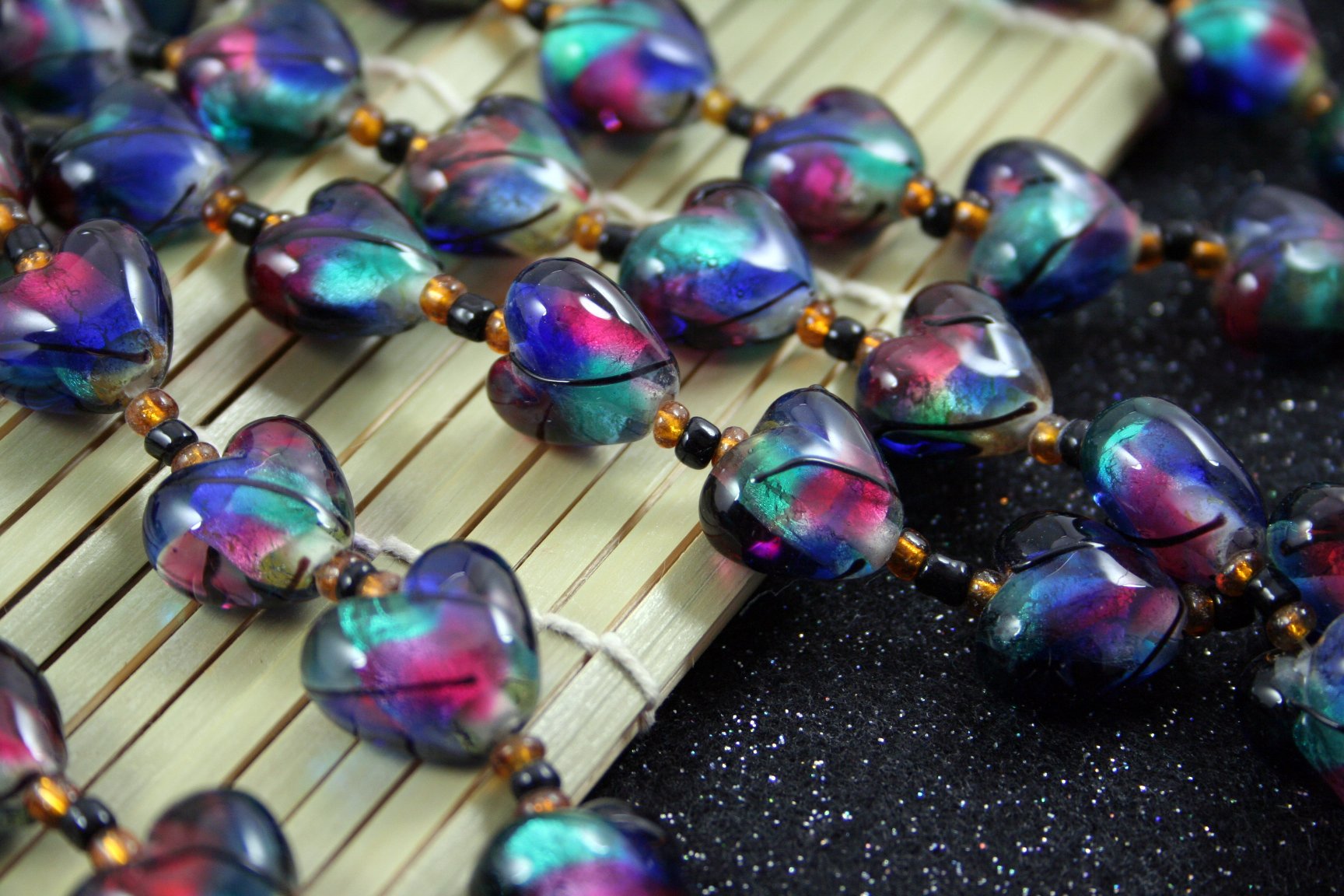 Valentine's Day Heart Shaped Lampwork Glass Beads - 12 Pack Multi Color Glass Beads for Jewelry Making, DIY Crafts, Bracelets & Necklace Designs - Perfect for Valentine Gifts, Wedding Favors & Romantic Decorations