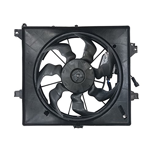 RAREELECTRICAL New Dual Radiator & Condenser Fan Replacement for Kia Koup 2014-2016 - OEM 25380-A7000 - Perfect for Engine Cooling & AC Performance in Hot Weather