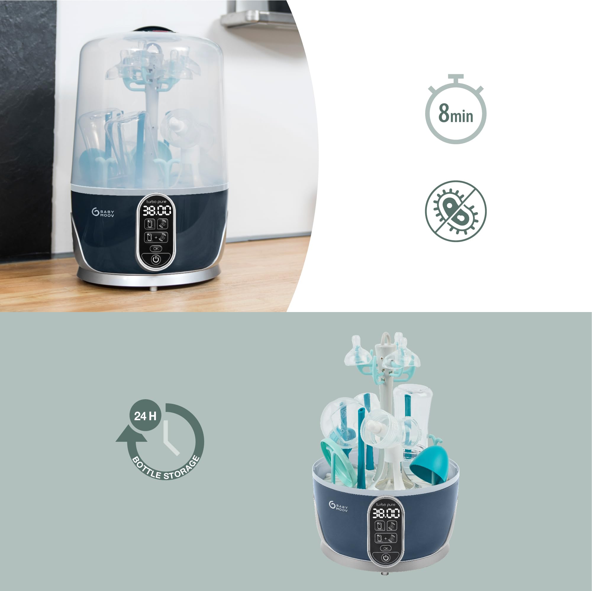 Babymoov Hepa Filter Turbo Pure | Replacement Filter for Turbo Pure Steam Sterilizer & Dryer | Keep Baby Bottles Clean & Germ-Free for Safe Feeding