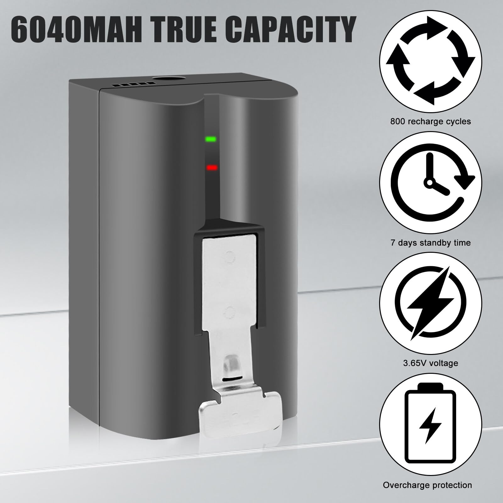 Acboor Ring Camera Battery - 6040mAh Rechargeable for Video Doorbell & Spotlight Cameras
