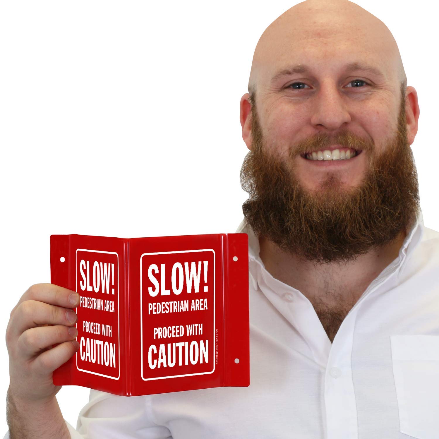 Slow! Pedestrian Area, Proceed with Caution